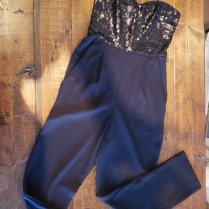 Express Sequin Bustier Jumpsuit